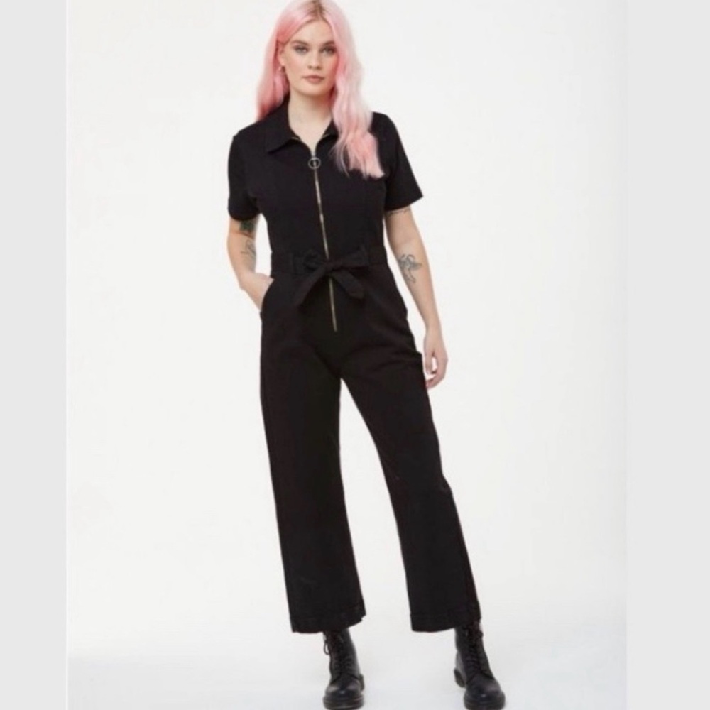 SOLD Joanie Black Denim Boiler Suit/Jumpsuit